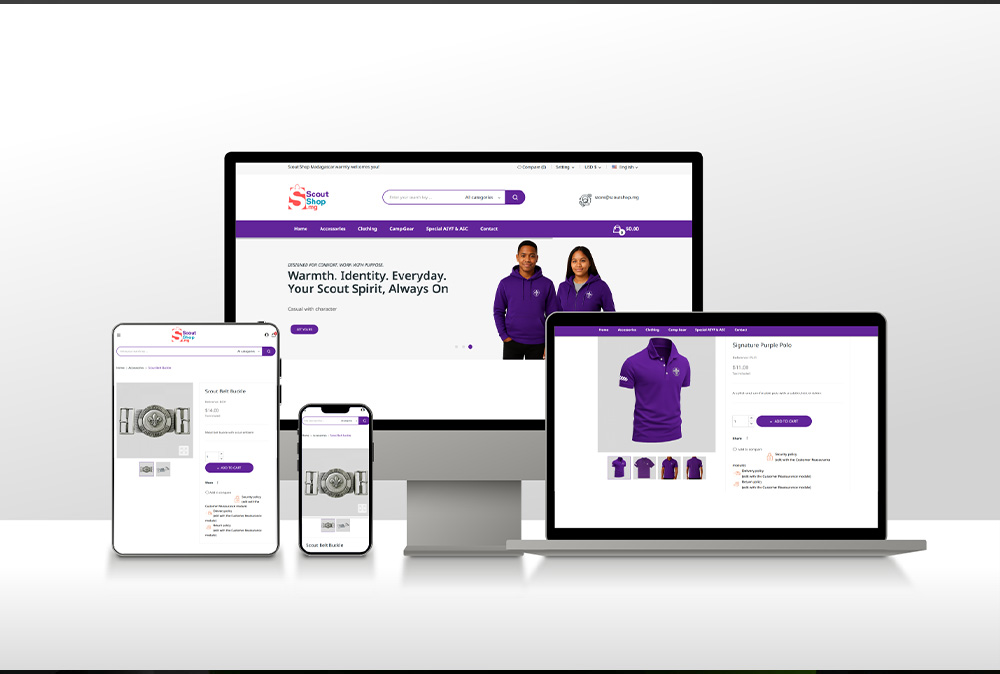 Scoutshop – Plateforme e-commerce pour une audience internationale